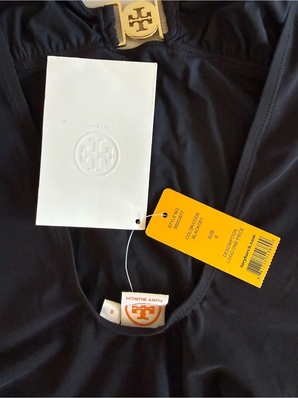 Tory Burch Logo One Piece Black Small NWT